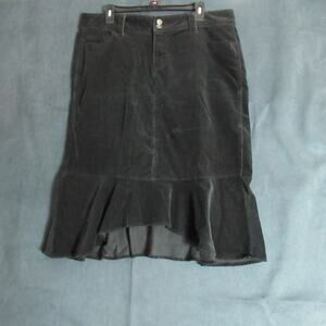 Riders Copper Skirt Women 15M Black Corduroy Hi Lo Flounce Church Modest Cowgirl